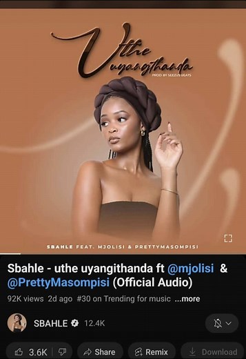 Sbahle ft Mjolisi: Uthe Uyangithanda MP3 Download