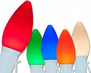 C7 OptiCore LED Commercial Outdoor Christmas Lights – Lights for Wedding Heavy Duty Christmas String Lights; White Wire (25 Lights, 25 ft, Multicolor Smooth/Opaque)