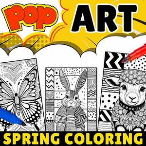 Spring Pop Art Coloring Pages Year End After Testing Early Finisher Fun Activity