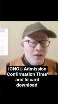 Ignou Admission January 2026 Confirm and ID CARD download process