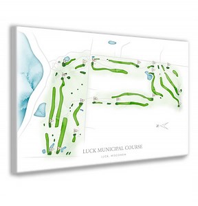 Luck Municipal Golf Club Course Map, Local Wisconsin Golf Course Layout, WI Golf Map, Office Golf Canvas, Personalized Framed Golf Map Print - Etsy