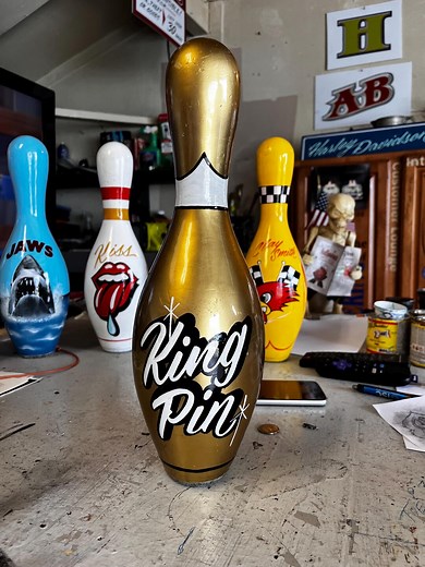 Custom Hand Painted Bowling Pin King Pin - Etsy