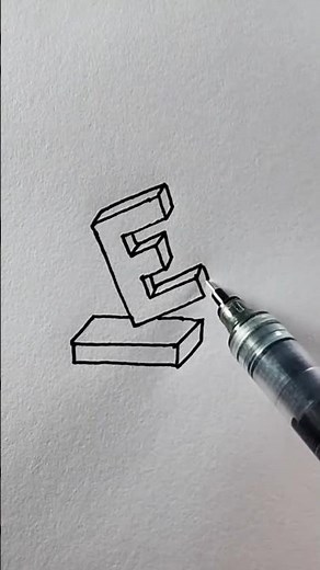 "Let's Draw E Letter Drawing with Pencil ✏️ | Easy Alphabet Art Sketch"