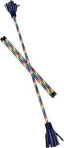 Z-Stix Professional Juggling Flower Sticks-Devil Sticks and 2 Hand Sticks, Beginner Friendly - Festival Series (Banshee 17" HS 26" Stick, Rainbow)