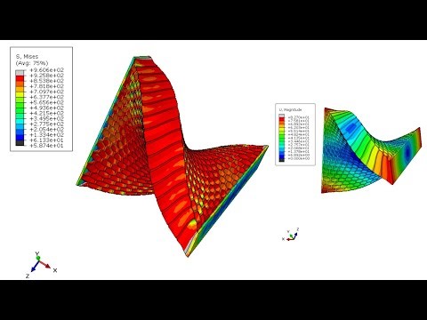 Torsion test of honeycomb structure using #abaqus