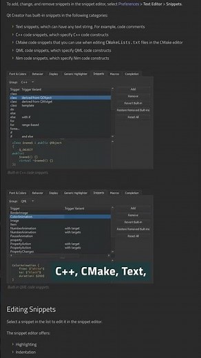Exploring Snippets in Qt Creator 🧩