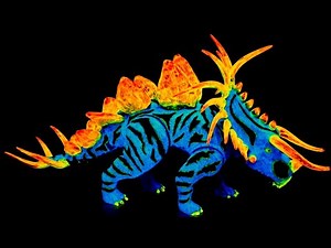 CUSTOM MATTEL STEGOCERATOPS LEVEL 40 | GLOW IN THE DARK OB TOYS JURASSIC WORLD TOY DINOSAUR HYBRID