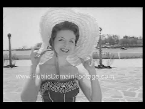 1950s Poolside Swimsuit fashions archival footage and newsreel