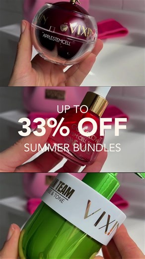 That’s right! Enjoy UP TO 33% OFF our Summer Bundles ☀️✨ Get yours now and enjoy FREE shipping on orders over $80 😍 It’s time to get that summer skin glowing! #VIXIN #VIXINBeauty #VIXINSummerSkinCollection #GlowAllSummer #RealResults #vixinreal