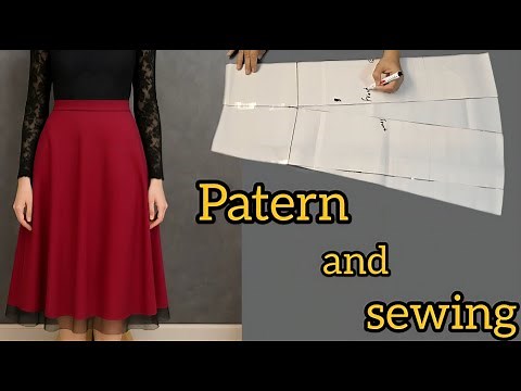 How to sew a flared skirt at home (easy tutorial for beginners)✂️