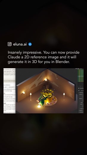 Artificial Intelligence on Instagram: "A developer named Siddharth Ahuja built an MVP that lets Claude talk directly to Blender. It helps you create beautiful 3D scenes using just prompts! Here’s a demo of me creating a “low-poly dragon guarding treasure” scene in just a few sentences. Here’s the link: https://github.com/ahujasid/blender-mcp"