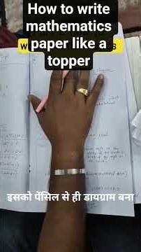 how to write a mathematics paper like a topper