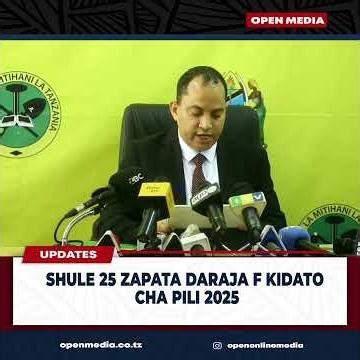 SHULE 25 ZAPATA DARAJA F MATOKEO KIDATO CHA PILI 2025 - NECTA