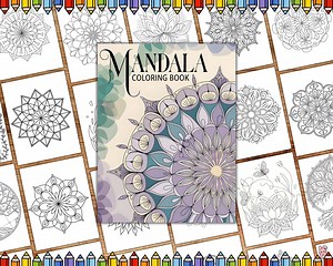 Adult Mandala Coloring Book, Beautiful Mandala Coloring Pages, Simple Mandala Coloring Pages, Stress Relief Patterns, Coloring Book for Kids - Etsy