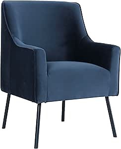 HomePop Modern Accent Chair, for Living Room & Bedroom, Navy Velvet