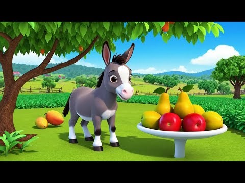 Baby Donkey Guards the Sweet Mango Trees | Funny and Fun Kids Nursery Rhyme Animation