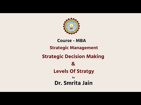 Strategic Management | STRATEGIC DECISION MAKING & LEVELS OF STRATEGY| AKTU Digital Education