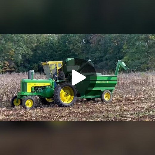 John Deere 6030 Tractor in Action Harvesting Corn
