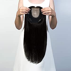 uniwigs® 6"*6" AMBER | Silk Top Virgin Remy Human Hair Topper Pieces for Women Easy Volume for Hair Loss or Thin Hair(NB, 14")