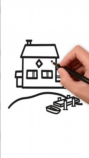 How to Draw a Farm House 🚜🏡 | Simple Drawing for Kids | KidsTube