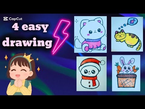 4 easy drawings | Art and fun #art #viral #drawing #longvideo