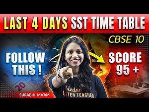 Score 100 MARKS in Social Science Class 10 with Our TIME TABLE for the Last 4 Days! 💯 CBSE 2024 #SST