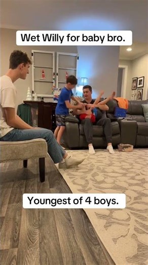 No baby brothers were harmed in themaking of this video. He was laughing so hard he go hiccups 😆