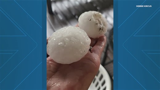 Large hail lands in Burnet County, Texas
