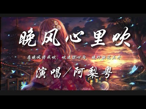 晚风心里吹-阿梨粤『愿晚风将我吹 吹进你心内 晚灯映花正开 』动态歌词lyrics 高音质