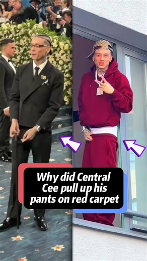 Why did Central Cee pull up his pants on red carpet #celebrity #rapper #centralcee