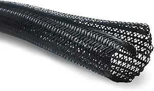 MGI SpeedWare Braided Split-Sleeve Wire Loom for High-Temperature Automotive Harness and Home Cable Management 10 feet (1/2")