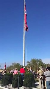 The Va Flaggers were honored to participate in the flag raising to kick off the J.E.B. Stuart Birthplace Preservation Trust’s 26th Annual Civil War Encampment and Living History. The 10x15 Army of Tennessee flag that was raised is the first flag that flew at our first Memorial Battle Flag site in Chester, Va. | The Virginia Flaggers