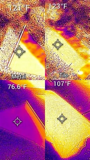 Vice Roofing & Construction 🇺🇸 on Instagram: "Almost every homeowner we talk to asks the same question: “Metal roofs get hot… won’t that make my house hotter and raise my energy bill?” It’s a fair concern. Metal heats up fast under direct sun, and most people assume that heat has nowhere to go but into the home. But instead of arguing opinions, we decided to test it. We placed a piece of metal and a concrete roof tile side by side under the same sunlight. As expected, both heated up: ☀️ Metal