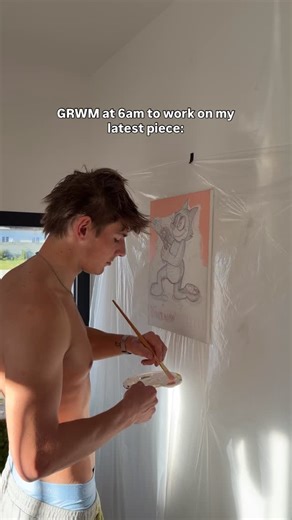 Klass Francisks Rozentals on Instagram: "didn’t wanna get my T-shirt messy 🫣…hustling the art piece before I gotta go to training #lockedin #winterarc #creative #grwm #artist"