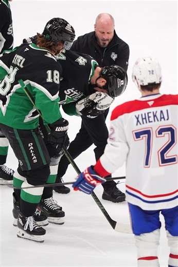 Dallas Stars captain Jamie Benn gets stitches after hitting face on ice, likely out for next games