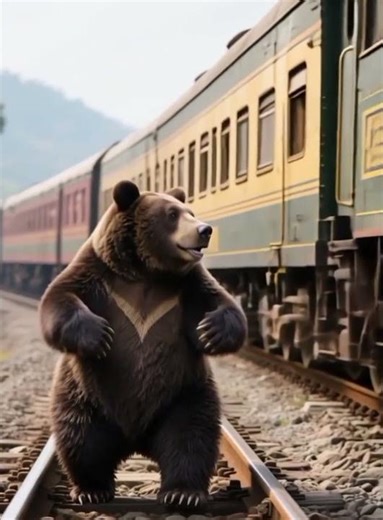 Angry Bear Crossing the Train 🐻🚂 | Animation".