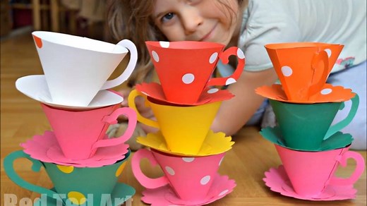 Fun with paper teacups!!! Easy to make and great for party decor and party games http://www.redtedart.com/paper-teacup-printable-tea-party-games/ | Red Ted Art