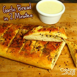 3.4M views · 15K shares | Dominos Style Garlic Bread in 2 Minutes Watch Full Recipe Video: https://goo.gl/2QIL0Q | Cookingwithpooja | Facebook