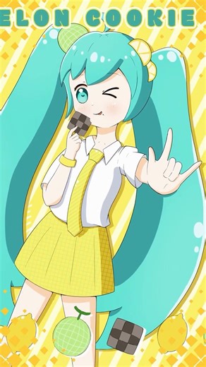 【描いてみたよっ！】レモンメロンクッキー【1周年】#shorts #初音ミク #イラストメイキング