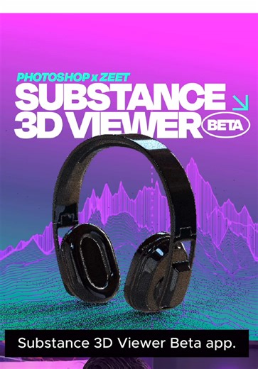 3D in Photoshop? Yeah, that’s a thing now.✨ Drag, drop, style it your way with @ZEET. 🔗 Link in bio to try out Substance 3D Viewer Beta!