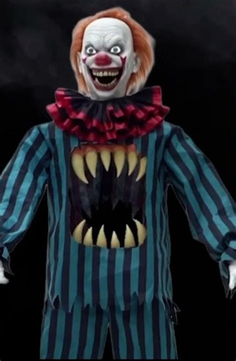 65" Hollow Clown With Teeth Halloween Animatronic