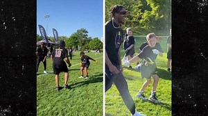 Justin Jefferson Gifted Custom 'Griddy' Cleats At Youth Football Camp