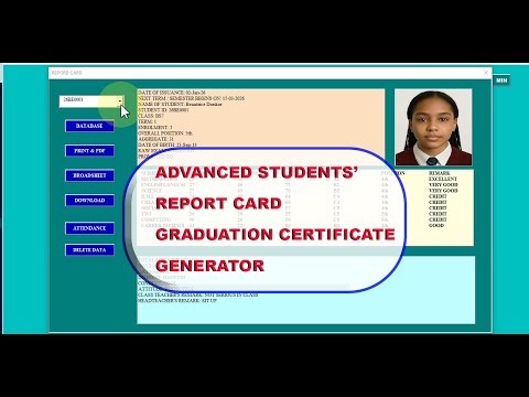 Advanced Students Report Card & Graduation Certificate Generator in Excel