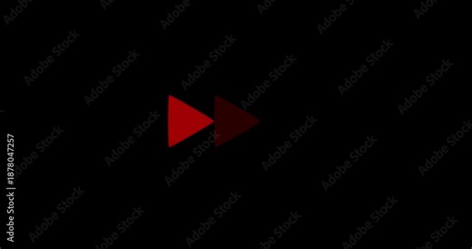 Fast forward sign moving forward. Fast forward arrow animation. shape Animation of looping rewind button concept