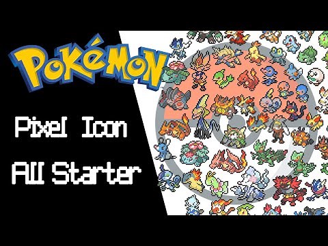 Pokemon Pixel Icons-All Starters & Evolutions[Pixel Art]