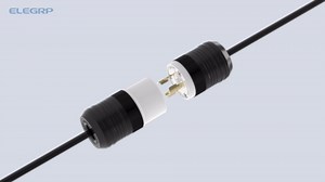 ELEGRP 30 Amp 125-Volt NEMA L5-30P Locking Plug, Industrial Grade Grounding Heavy-Duty, Black/White L0530P