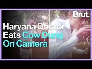 Haryana Doctor Eats Cow Dung On Camera