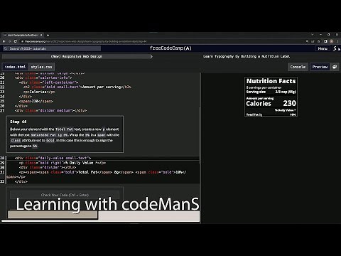 learn2code | freeCodeCamp (New) Responsive Web Design - Building a Nutrition Label: Step 44