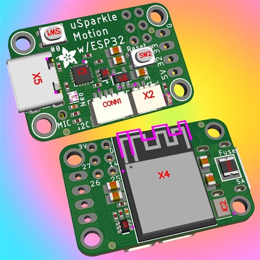 mini Sparkle Motion prototype – a tiny, fully-featured WLED board