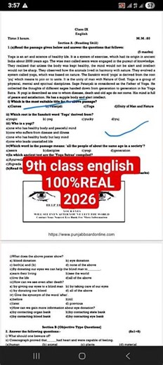 Pseb 9th class sst paper pre board 2026 #10thclass